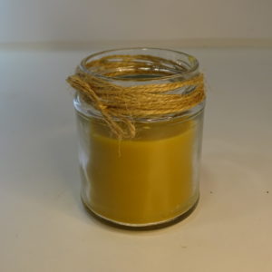 Lavender and Bergamot Scented Beeswax Candle in a Jar