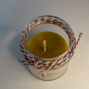 Orange and Clove Scented Beeswax Candle in a Jar